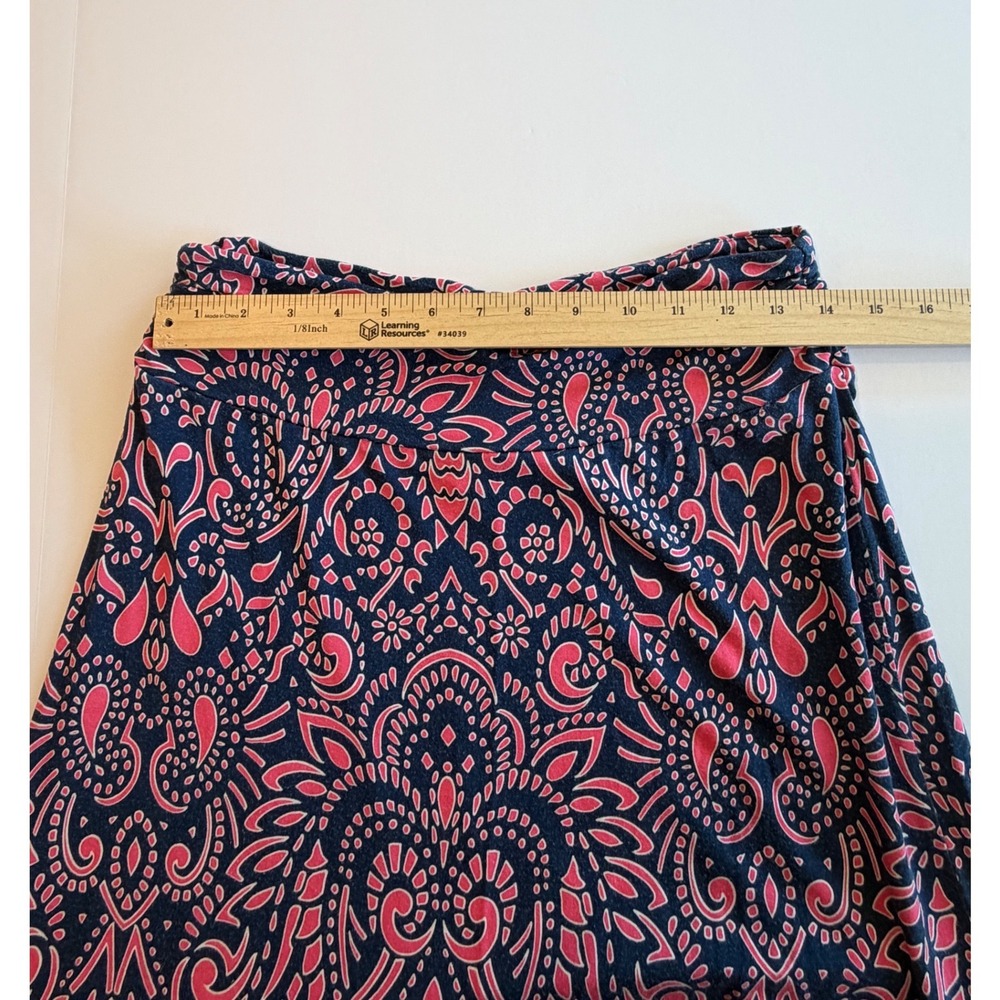 Cynthia Rowley Pink Navy Paisley Medallion Maxi Skirt Medium Stretch A-Line - Picture 4 of 6